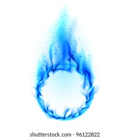 Blue Ring Of Fire. Illustration On White Background For Design