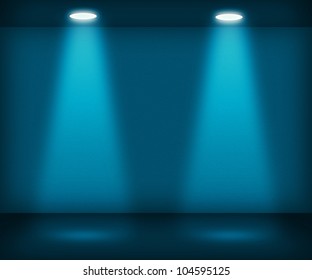 Blue Room With Two Spotlights