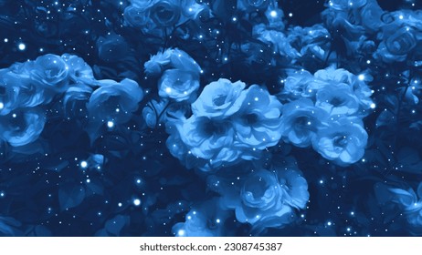 rosas azules contra fondo