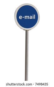 blue rounded web email mall sign