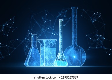 Blue Scientific Wallpaper Low Poly Network Stock Illustration