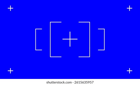 Blue screen background, motion tracking markers. Art design blue screen backdrop template. Abstract concept video footage replacement tracking markers elements. 4k background.	