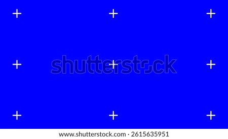 Blue screen background, motion tracking markers. Art design blue screen backdrop template. Abstract concept video footage replacement tracking markers elements. 4k background.	
