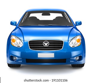 Blue Sedan Car