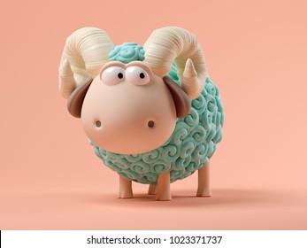 blue-sheep-on-pink-background-260nw-1023