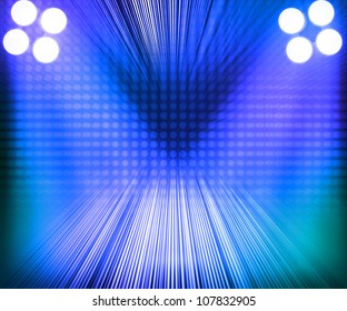 Blue Show Room Spotlights Stage Background