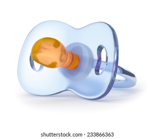 Blue Silicone Pacifier Isolated