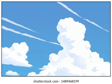 Blue Sky Background Effects Use Comic Stock Illustration 1489468199