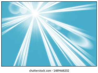 Blue sky background effects for use in comic books, manga and illustration