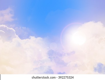 Blue Sky Puffy White Clouds Sun Stock Illustration 392275324 | Shutterstock