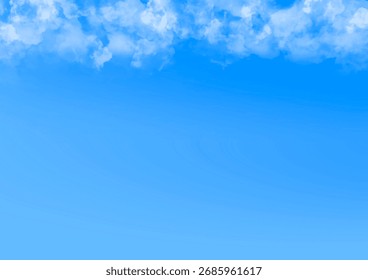Blue Sky with Soft Fluffy Clouds Background