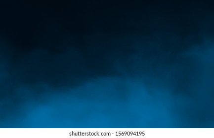 Blue smoke Isolated black color dark horror background  Use for concept design Halloween Spooky night 