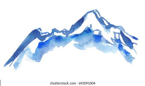 7,703 Watercolour mountain Images, Stock Photos & Vectors | Shutterstock