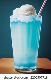 Blue Soda Float Photo Studio Lighting 
