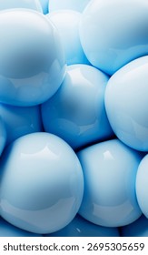 Blue soft balls background, 3d rendering. 3D illustration.