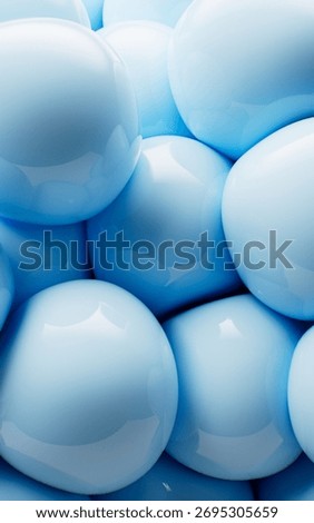 Blue soft balls background, 3d rendering. 3D illustration.