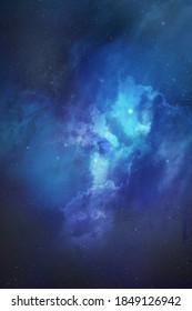 Blue Space Galaxy Cloud Art 3d Rendering Illustration Backgorund Phone Wallpaper