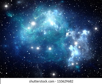 Blue Space Star Nebula