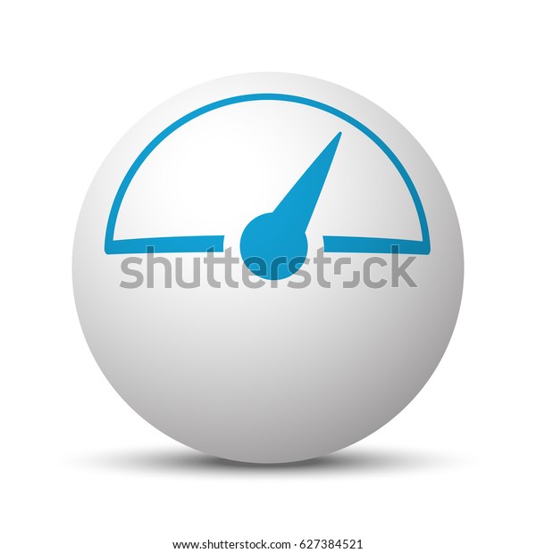 Blue Speed\
Meter icon on sphere on white\
background
