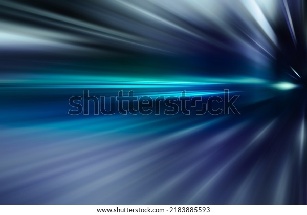 BLUE SPEED MOTION LINES IN THE\
HIGHWAY TUNNEL ON DARK , SPEED TRANSPORTATION\
BACKGROUND