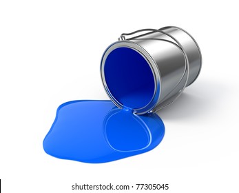 Blue Spilled Paint