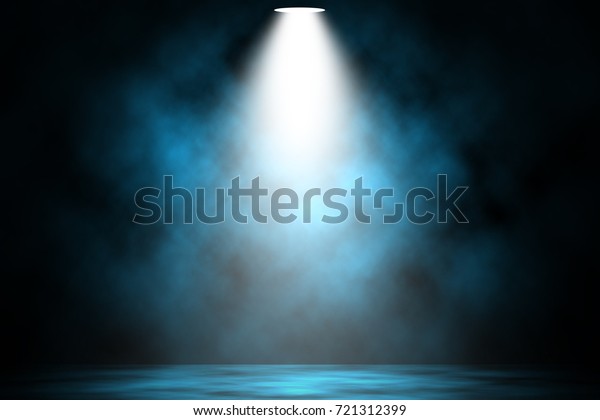 Blue\
spotlight smoke stage entertainment\
background.