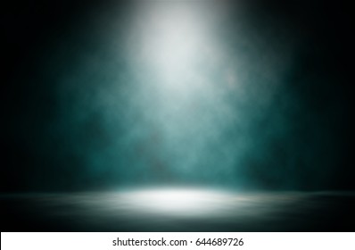 Blue Spotlight Stage Smoke Design Background.