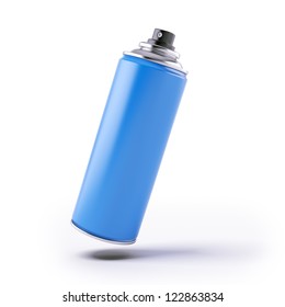 Blue spray can isolated on a white background