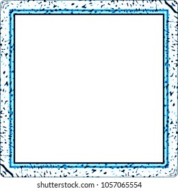 Blue square frame with copyspace