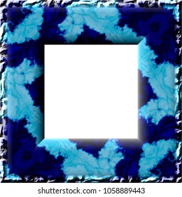 Blue square frame with copyspace