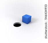 A blue square peg and round hole on a bright background.  Visual representation of the idiom "You can