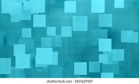 Blue Square Plate Set Is Falling To Ground (3D Rendering)