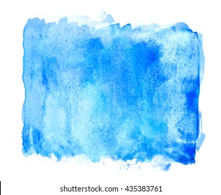 Blue Square Rough Water Color Texture Background For Copy Space