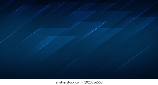 Blue Square Shapes Abstract Elegant Background With Glowing Lines. Modern Royal Blue Background