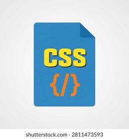 Blue square with white css3 and html5 on transparent background