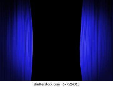 Blue Stage Curtain Background