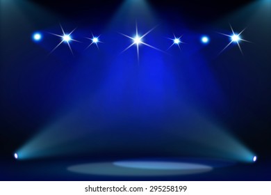 Blue Stage Light Background Stock Illustration 295258199 | Shutterstock