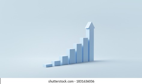 Blue Stair Step To Growth Success, 3d Render, Progress Way And Forward Achievement Creative Concept