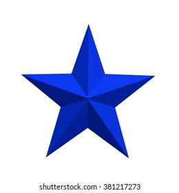 Blue star on white background