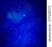 The blue star sky with clouds, background