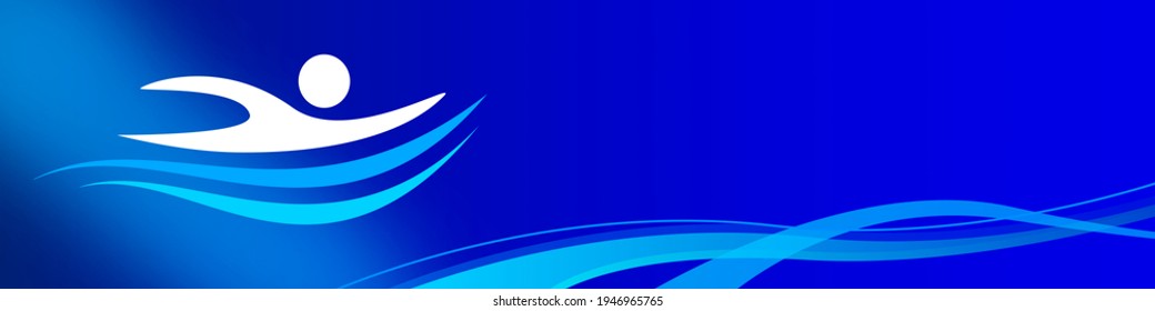 Blue swimming sport banner graphic. - Powered by Shutterstock