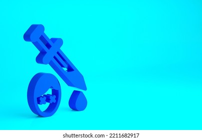 Blue Sword With Blood Icon Isolated On Blue Background. Medieval Weapons Knight And Soldier. Symbol Of Murder. Minimalism Concept. 3d Illustration 3D Render.