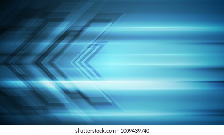 Blue Tech Arrows Abstract Modern Background