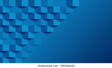 Blue Tech Geometric Mosaic Squares Abstract Background