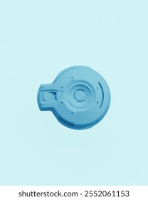 Blue Tech objects abstract pale background bend neutral monochrome soft tones pastel 3d illustration render