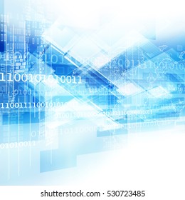 Blue technology background concept. Modern high technology business digital illustration.