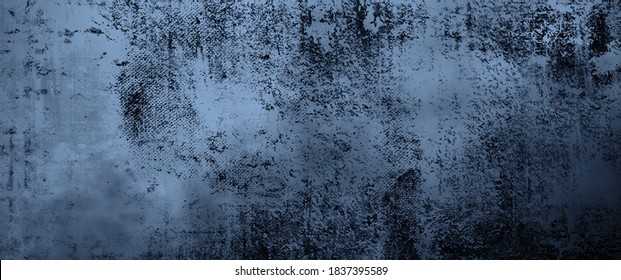 Blue Texture Of Scratches, Chips, Scuffs, Dirt On Old Aged Surface . Old Film Effect Overlays For Space Or Text.