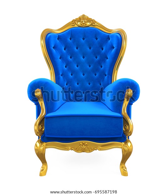 青い玉座の椅子 3dレンダリング のイラスト素材 695587198