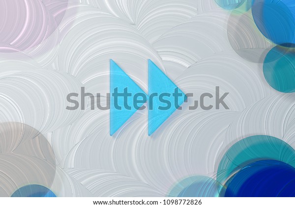 Blue Transparent Arrow Forward Icon\
on White Painted Oil Background. 3D Illustration of Blue Arrow,\
Forward, Next, Play, Right Icon Set on the White\
Background.