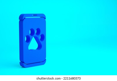 Blue Veterinary Clinic Symbol Icon Isolated On Blue Background. Cross Hospital Sign. A Stylized Paw Print Dog Or Cat. Pet First Aid Sign. Minimalism Concept. 3d Illustration 3D Render.